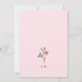 Elegante Waterverf Wildflower Eenvoudige Roze Brui Kaart (Achterkant)