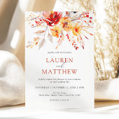 Elegante Waterverf Wildflower Floral Fall Wedding Kaart