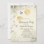 Elegante Waterverf Wildflower Pensioen Kaart (Voorkant)