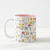 Elegante Waterverf Wildflower Roze Koffie Mok (Links)