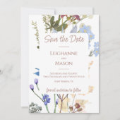 Elegante Waterverf Wildflower Save the Date (Voorkant)