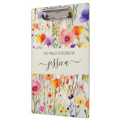 Elegante waterverf wildflower scriptnaam Recept Klembord (Links)