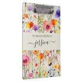 Elegante waterverf wildflower scriptnaam Recept Klembord (Rechts)