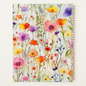 Elegante waterverf wildflower scriptnaam Recept Planner (Achterkant)