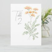 Elegante Waterverf Wildflower Tafelnummer (Staand voorkant)