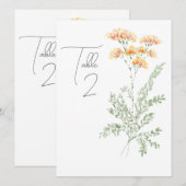 Elegante Waterverf Wildflower Tafelnummer (Voorkant / Achterkant)