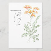 Elegante Waterverf Wildflower Tafelnummer (Voorkant)