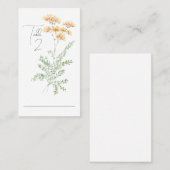 Elegante Waterverf Wildflower Tafelnummer Plaatskaartje (Voorkant / Achterkant)