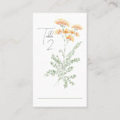 Elegante Waterverf Wildflower Tafelnummer Plaatskaartje (Voorkant)