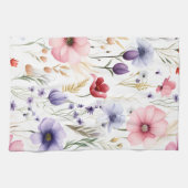 Elegante Waterverf Wildflower Theedoek (Horizontaal)