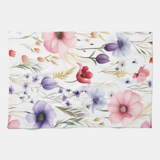 Elegante Waterverf Wildflower Theedoek