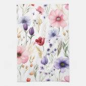 Elegante Waterverf Wildflower Theedoek (Verticaal)