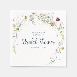 Elegante Waterverf Wildflower Vrijgezellenfeest Servet