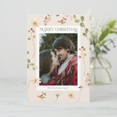 Elegante Waterverf Wildflower Vrolijk kerstfeest Feestdagenkaart (Staand voorkant)