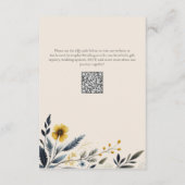 Elegante Waterverf Wildflower Wedding Hotel Beige Informatiekaartje (Achterkant)