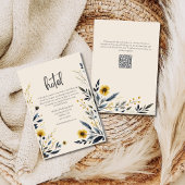 Elegante Waterverf Wildflower Wedding Hotel Beige Informatiekaartje