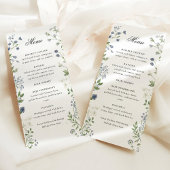 Elegante Waterverf Wildflower Wedding Menu Kaart
