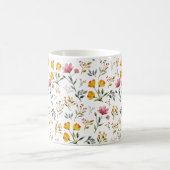 Elegante Waterverf Wildflower Wit Koffiemok (Center)