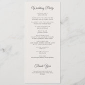 Elegante Waterverf Wildflower Wreath Beige Bruilof Programmakaart (Achterkant)