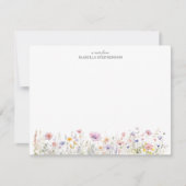 Elegante Waterverf Wildflowers Floral Notitiekaartje (Voorkant)