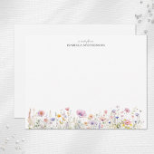Elegante Waterverf Wildflowers Floral Notitiekaartje