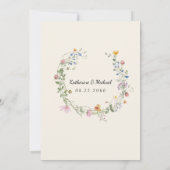 Elegante Waterverf Wildflowers Meadow Wedding Kaart (Achterkant)