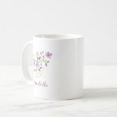 Elegante Waterverf Wildflowers met Naam Gift Koffiemok (Voorkant links)