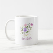 Elegante Waterverf Wildflowers met Naam Gift Koffiemok (Links)