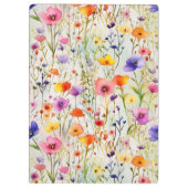 Elegante waterverf wildflowers scriptnaam klembord (Achterkant)