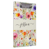 Elegante waterverf wildflowers scriptnaam klembord (Rechts)