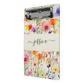 Elegante waterverf wildflowers scriptnaam mini klembord (Angled2)