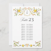 Elegante Waterverf Wildflowers Zitplaatskaart Kaar Kaart (Voorkant)