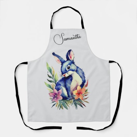 Elegante Waterverf Wildlife Art Keuken Schort (Voorkant)