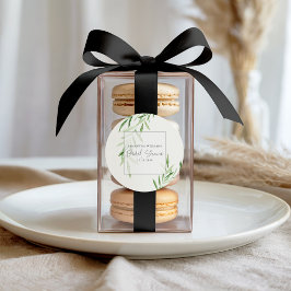 Elegante Waterverf Willow Greenery Vrijgezellenfee Ronde Sticker