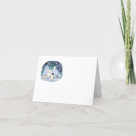 Elegante Waterverf Winter Arctic Animals baby show Bedankkaart