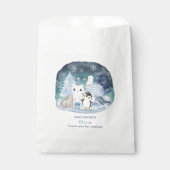 Elegante Waterverf Winter Arctic Animals Baby show Bedankzakje (Voorkant)