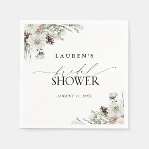 Elegante Waterverf Winter Boho Vrijgezellenfeest Servet