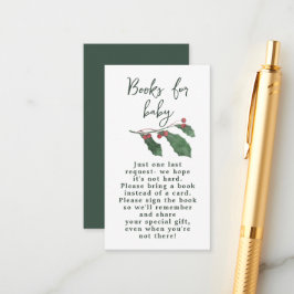 Elegante Waterverf Winter Bos Baby Shower Informatiekaartje