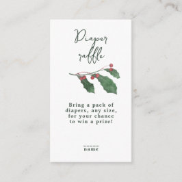 Elegante Waterverf Winter Bos Baby Shower Informatiekaartje