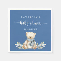 Elegante Waterverf Winter Teddy Bear Baby shower