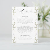 Elegante Waterverf Winter Wildbloemen Bruiloft Informatiekaartje (Staand voorkant)