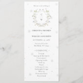 Elegante Waterverf Winter Wildbloemen Bruiloft Programmakaart (Voorkant)