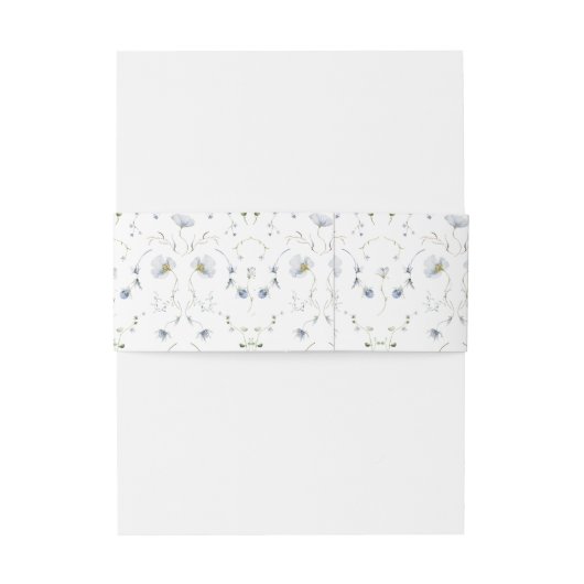 Elegante Waterverf Winter Wildbloemen Bruiloft Uitnodigingen Wikkel (Achterkant Voorbeeld)