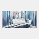 Elegante Waterverf winterbomen Bureaumat (Keyboard & Muis)