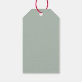Elegante waterverf wintergroen rode bessen cadeaulabel (Achterkant)