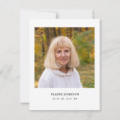 Elegante waterverf Witte Bloemen Begrafenisfoto Bedankkaart (Achterkant)