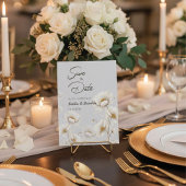 Elegante Waterverf Witte Bloemige Bruiloft Save The Date