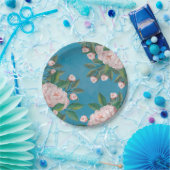 Elegante Waterverf witte bloemige pioenbloemen Papieren Bordje (Feest)