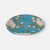 Elegante Waterverf witte bloemige pioenbloemen Papieren Bordje (Gekanteld)