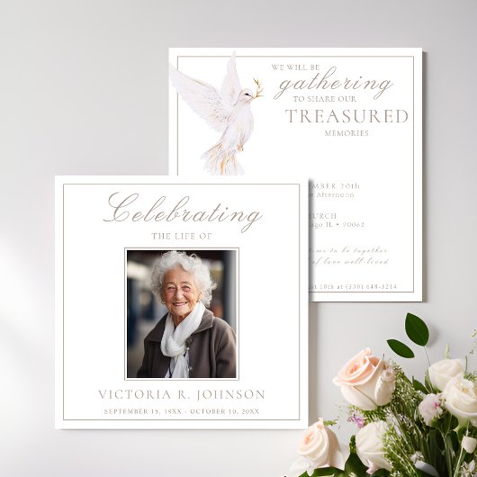 Elegante Waterverf witte duif viering van het leve Kaart